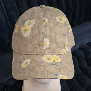 Coach Tan Floral Baseball Cap